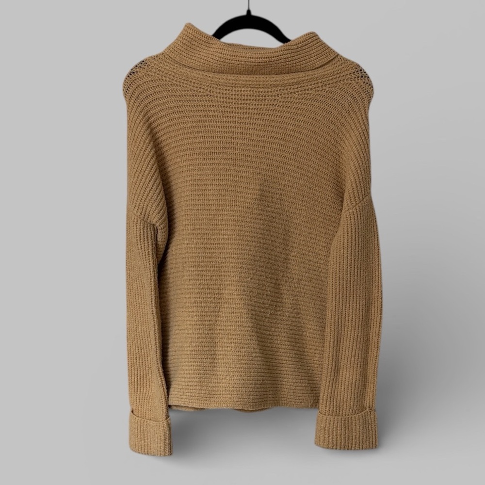 Anthropologie Pilcro Cowl Neck Oversized Tunic Tan Sweater - Picture 3 of 8
